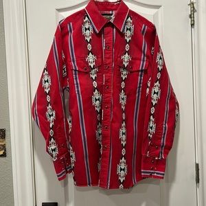 Vintage Men’s Panhandle Slim Aztec Button Down